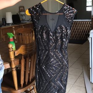 Black form fitting dress